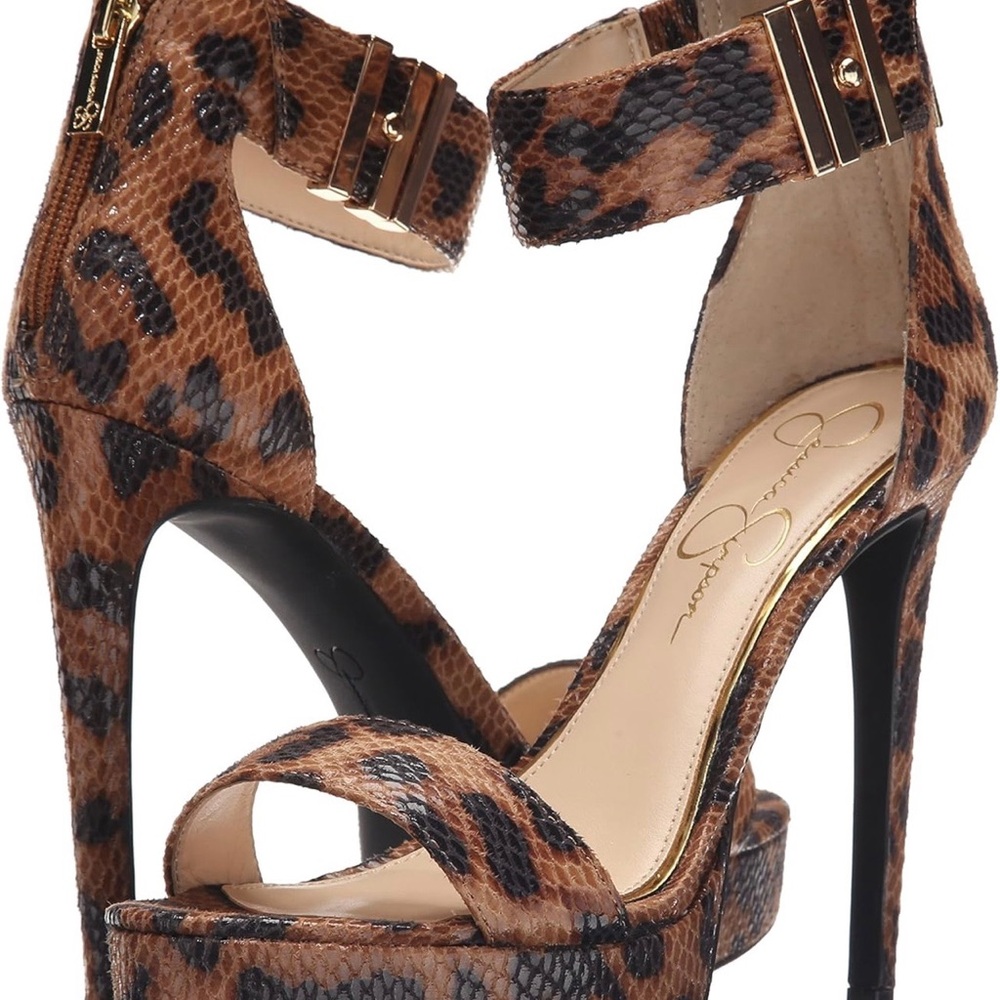JESSICA SIMPSON Sexy  Brown Leopard Print Women's Heels